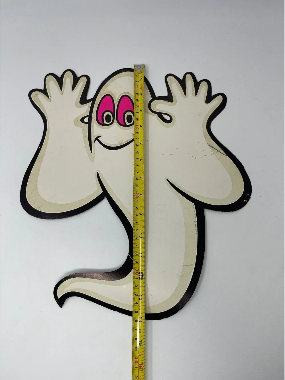 Vintage Beistle Halloween Ghost Paper Die Cut Window Wall Cutouts Set of 3 Pink